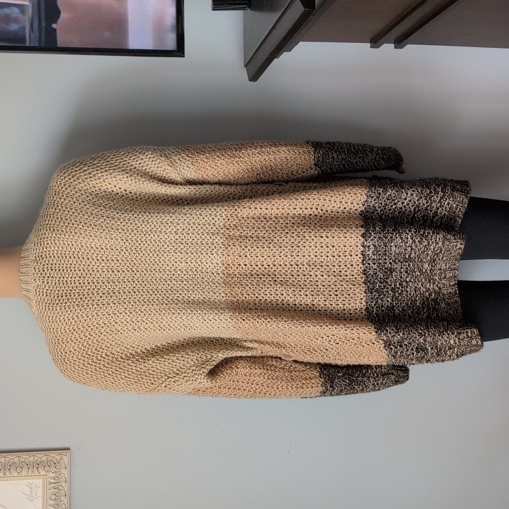 VTG Open-Front Knit Cardigan | Cozy Artisan Boho Indie Sweater SZ L - Picture 10 of 14